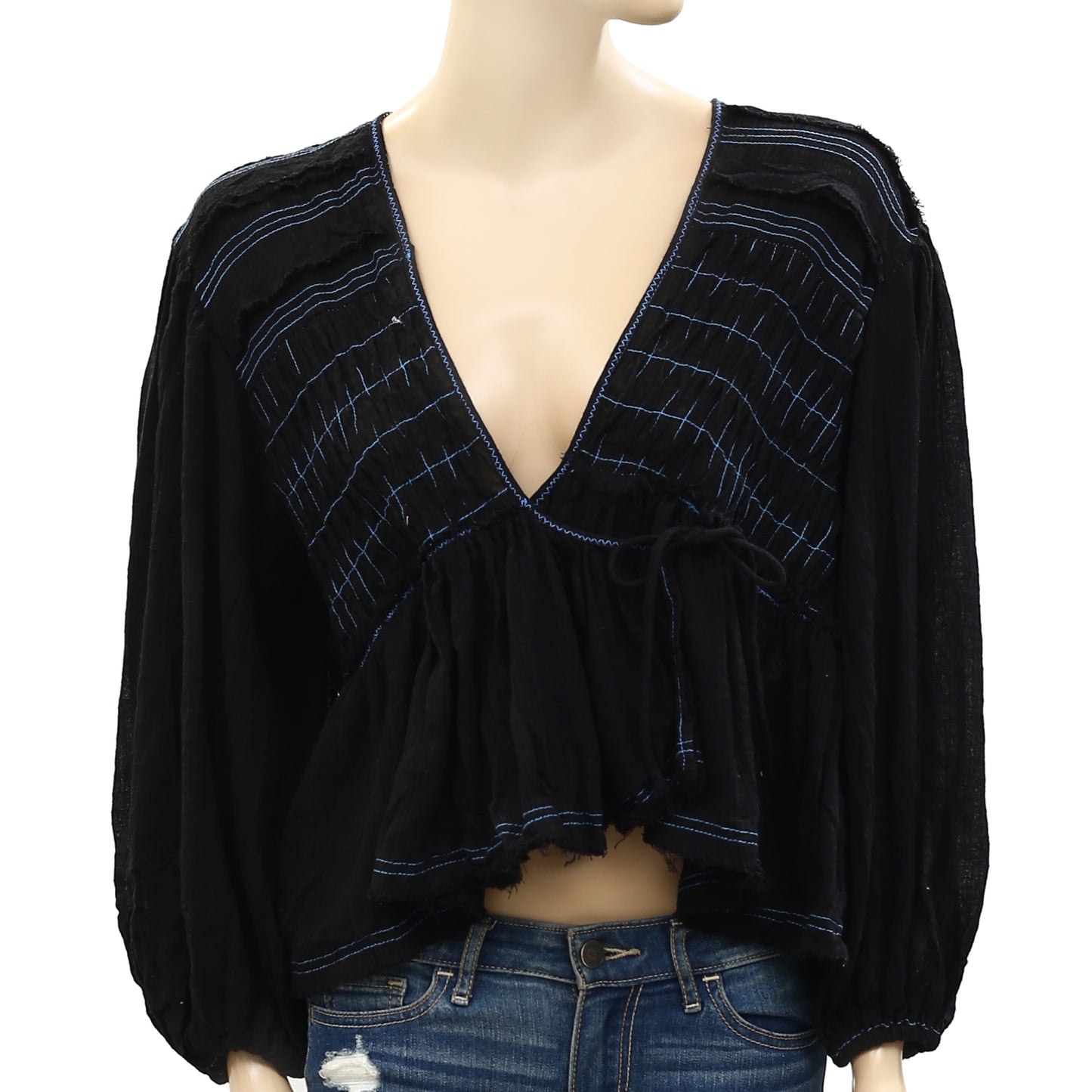 Free People Striped Blouse Top XS