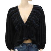 Free People Striped Blouse Top