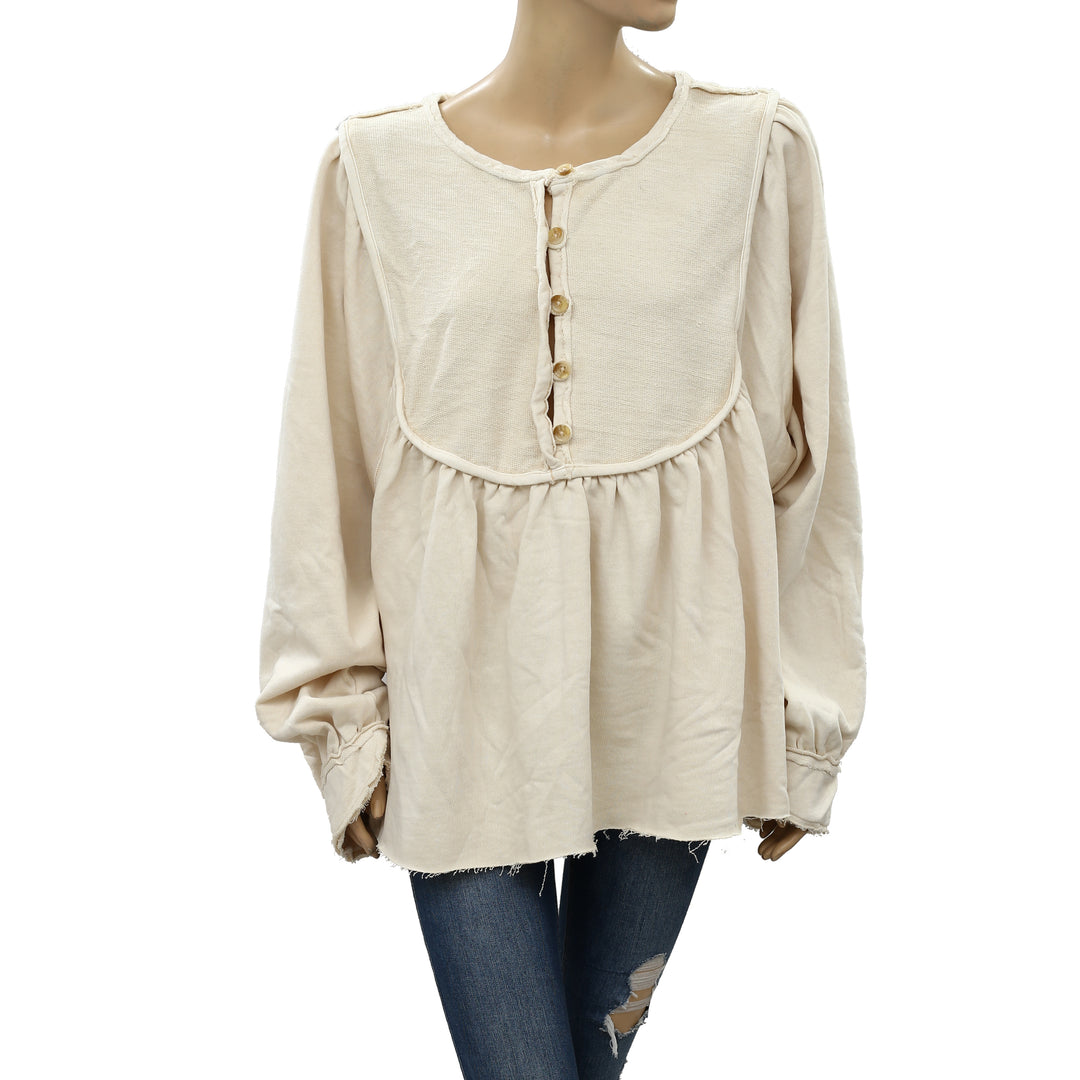 Free People About A Girl Pullover Sweatshirt Top