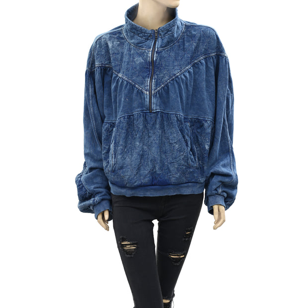 Out From Under Urban Outfitters Phoenix Quilted Half-Zip Sweatshirt