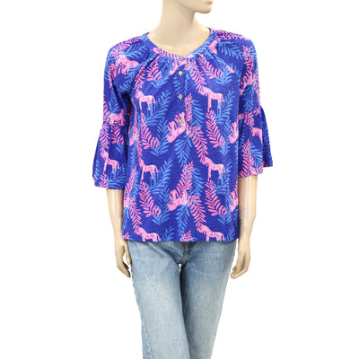 Lilly Pulitzer Zebra Printed Blouse Top