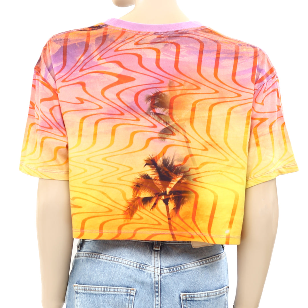 Urban Outfitters UO Palm Trees Cropped Tee Top