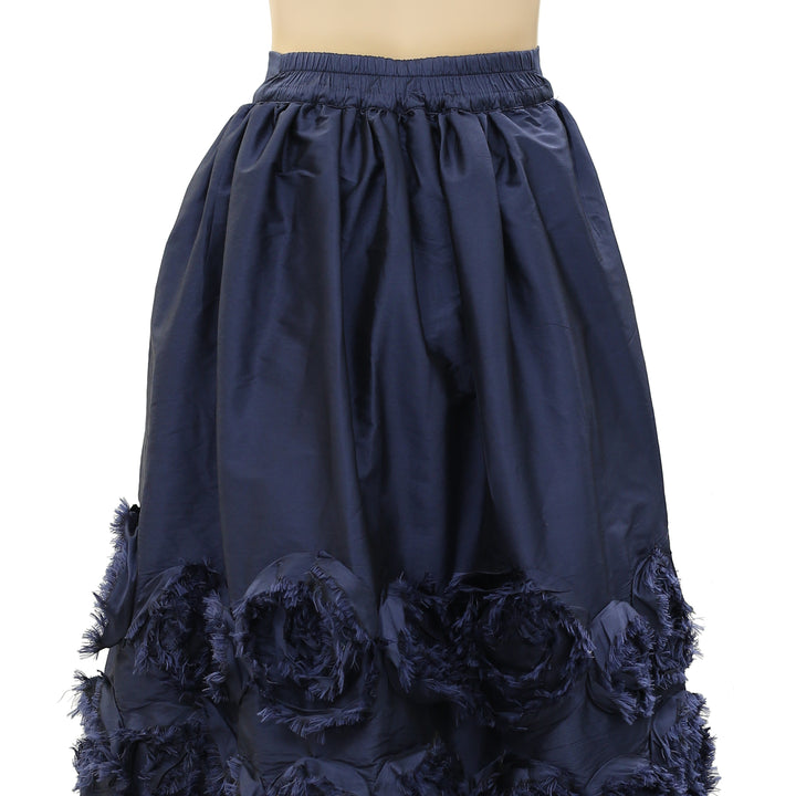Frances Valentine Barbara Flowers Shantung Skirt