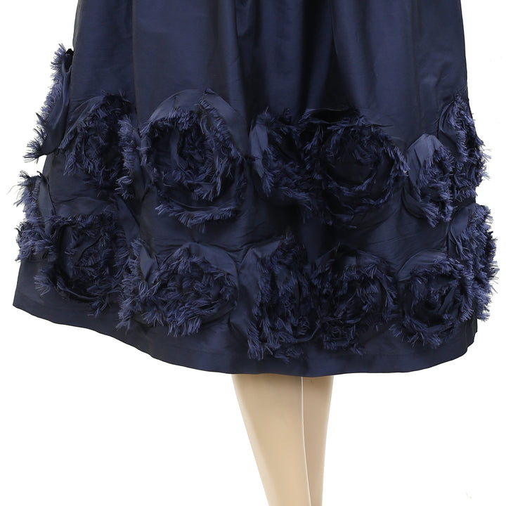Frances Valentine Barbara Flowers Shantung Skirt