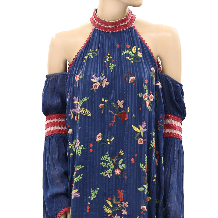 Odd Molly Anthropologie Floral Embroidered Mini Dress