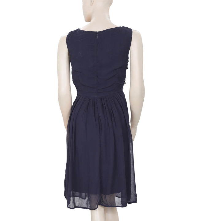 Monsoon Sequin Embellished Navy Dress XS