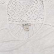 New Lucky Brand Crochet Lace White Boho Tunic Top Small S