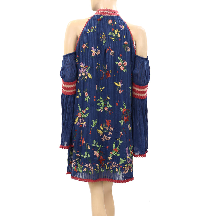 Odd Molly Anthropologie Floral Embroidered Mini Dress