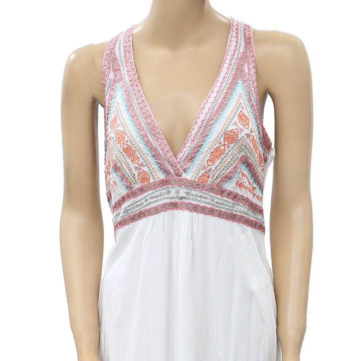 Odd Molly Anthropologie Embroidered White Mini Dress M-2