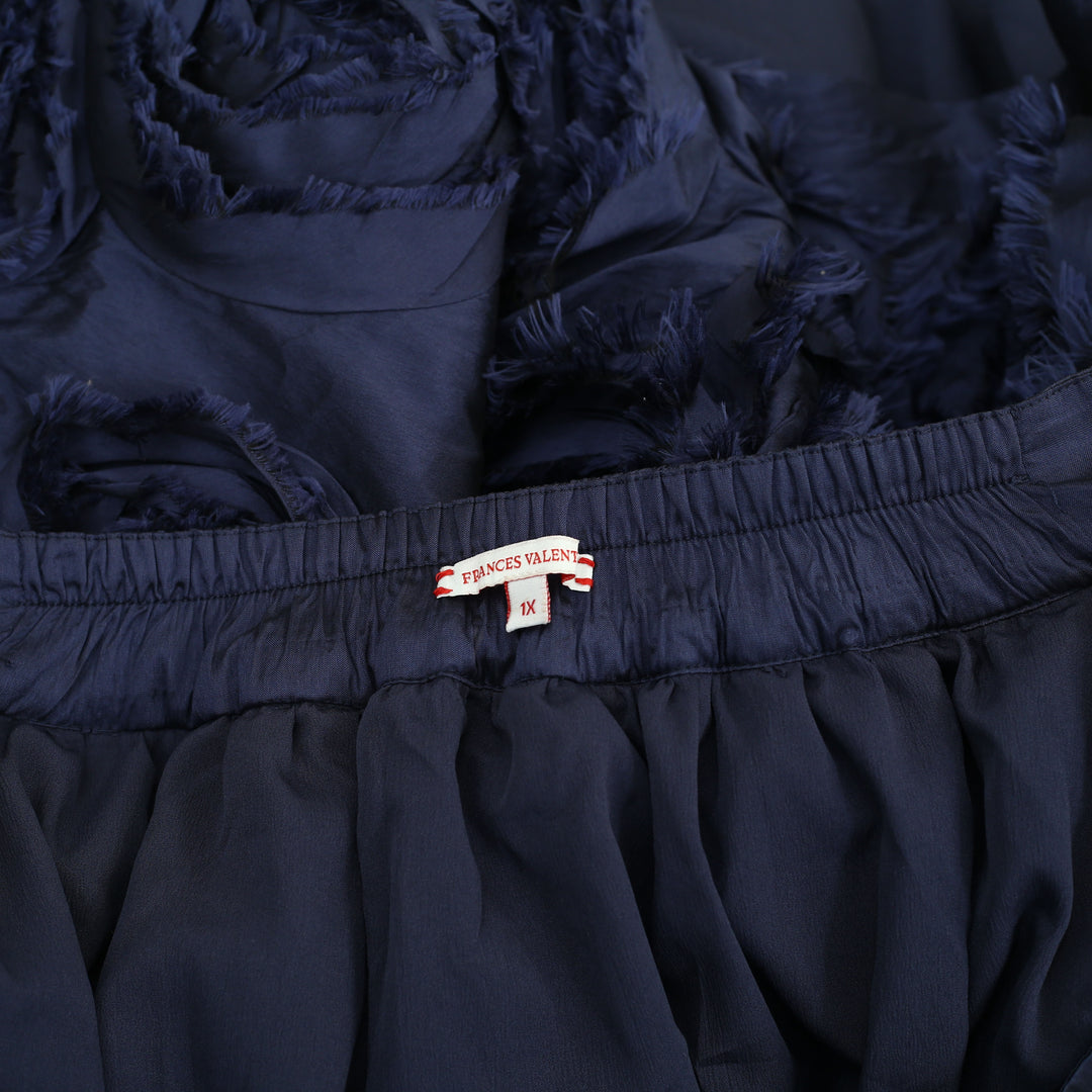 Frances Valentine Barbara Flowers Shantung Skirt