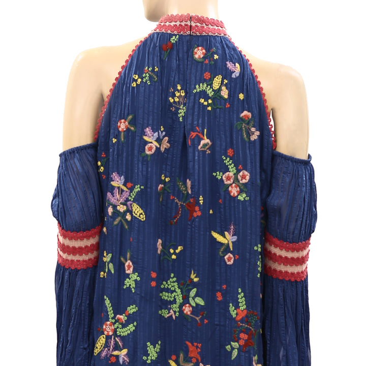 Odd Molly Anthropologie Floral Embroidered Mini Dress