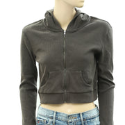 Urban Outfitters UO Paris Fitted Zip-Up Jacket Cropped Top