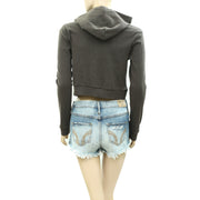 Urban Outfitters UO Paris Fitted Zip-Up Jacket Cropped Top