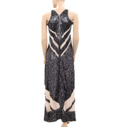 Uterque Sequin Embellished Long Maxi Dress