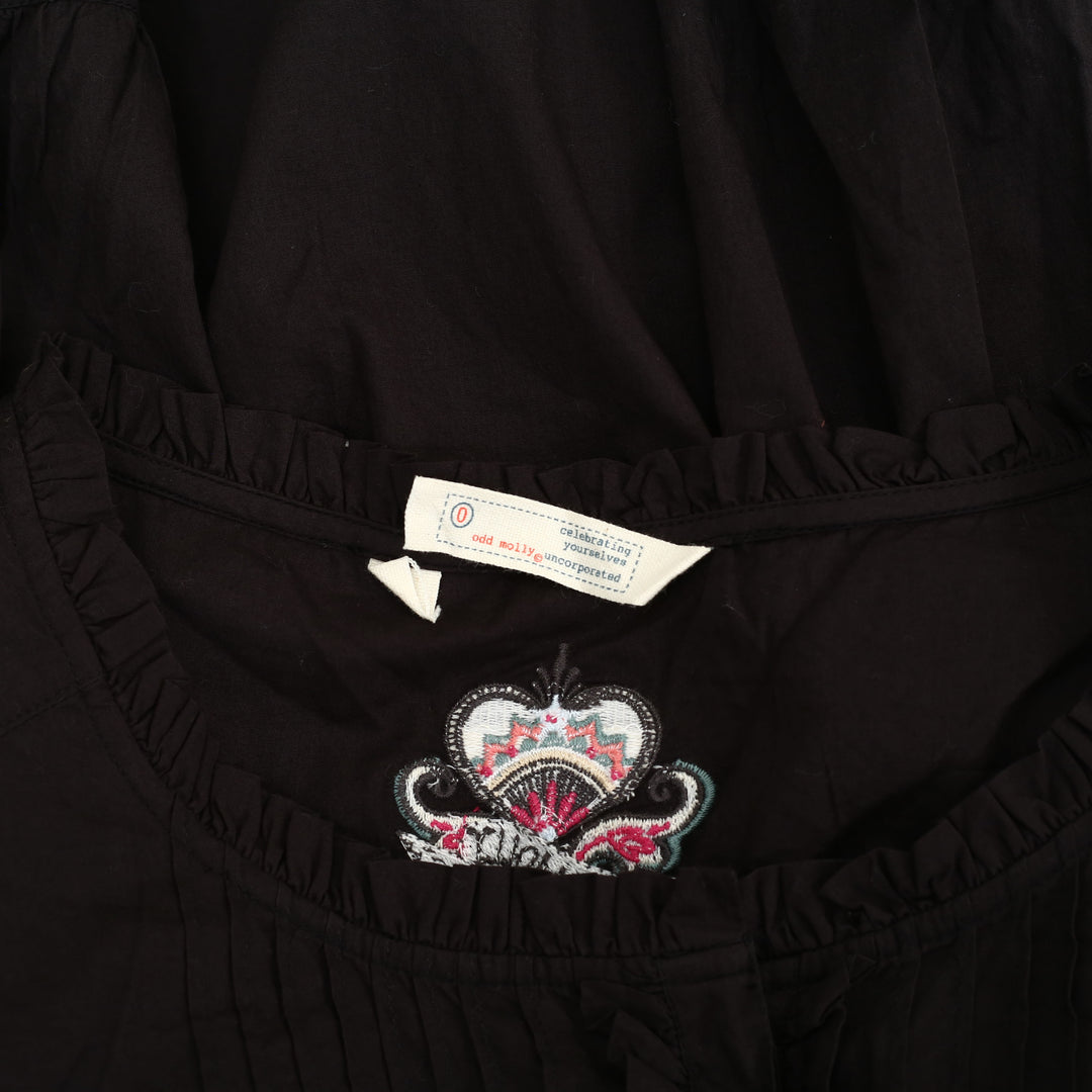 Odd Molly Anthropologie Solid Ruffle Tunic Shirt Top