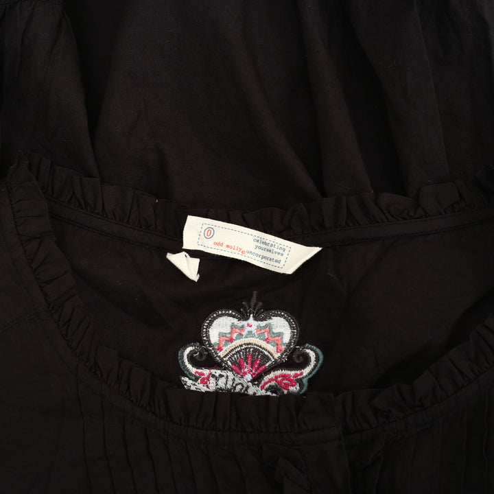 Odd Molly Anthropologie Solid Ruffle Tunic Shirt Top