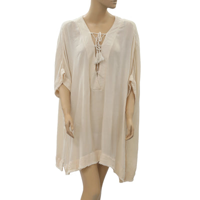 Free People Lace Up Kaftan Tunic Dress XS