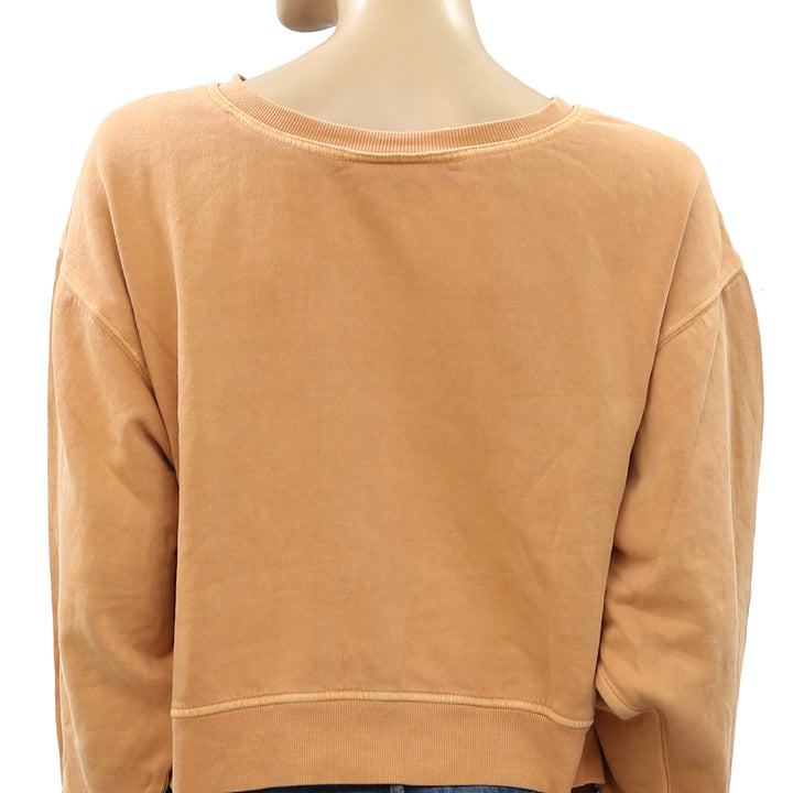 Free People Orange Pullover Top