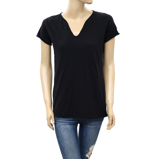 Zadig & Voltaire Tunisien Mc Solid Black T-shirt Top