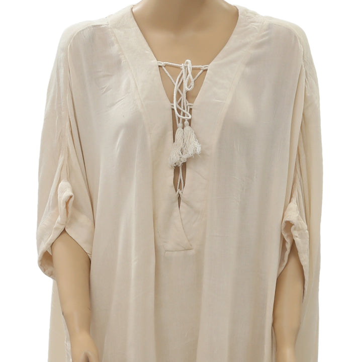 Free People Lace Up Kaftan Tunic Dress XS