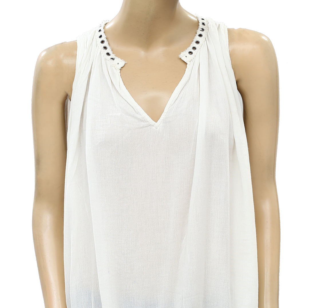 Denim & Supply Ralph Lauren Studded Ivory Blouse Top S