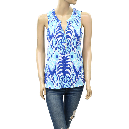 Lilly Pulitzer Serene Call Me Essie Pineapple Printed Tank Top