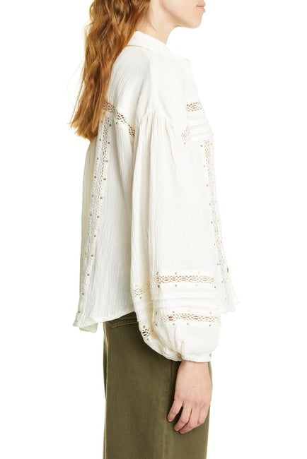 Free People Summer Stars Buttondown Shirt Top