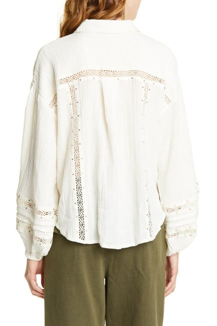 Free People Summer Stars Buttondown Shirt Top