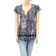 Odd Molly Anthropologie Paisley Print Embroidered Blouse Top