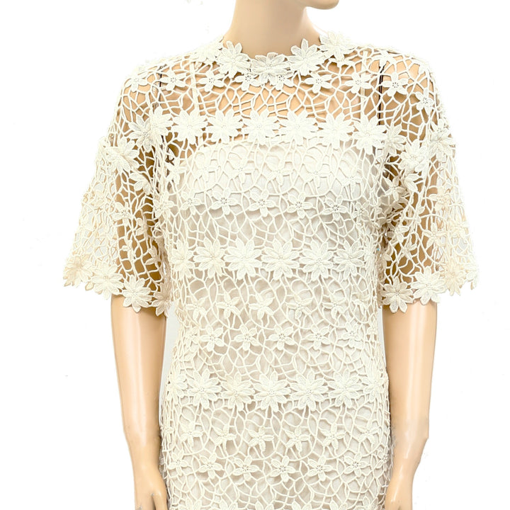 Ulla Johnson Floral Crochet Mini Dress