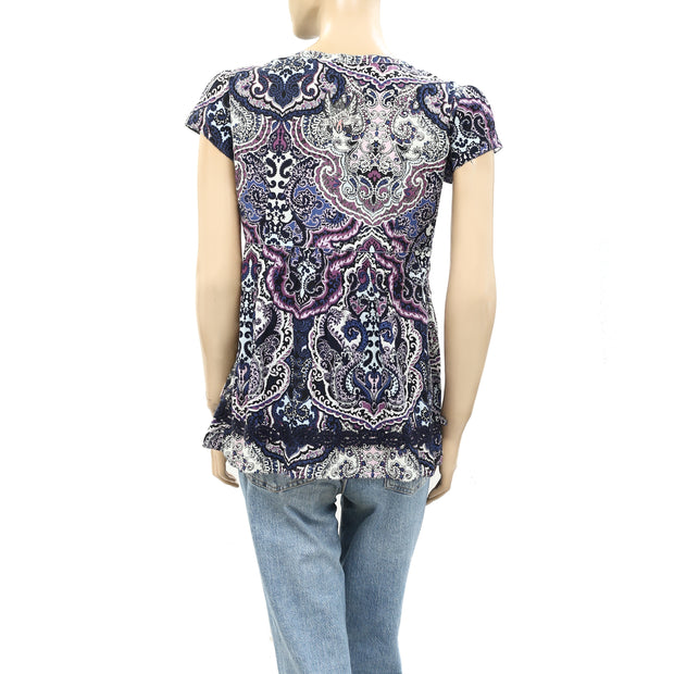 Odd Molly Anthropologie Paisley Print Embroidered Blouse Top