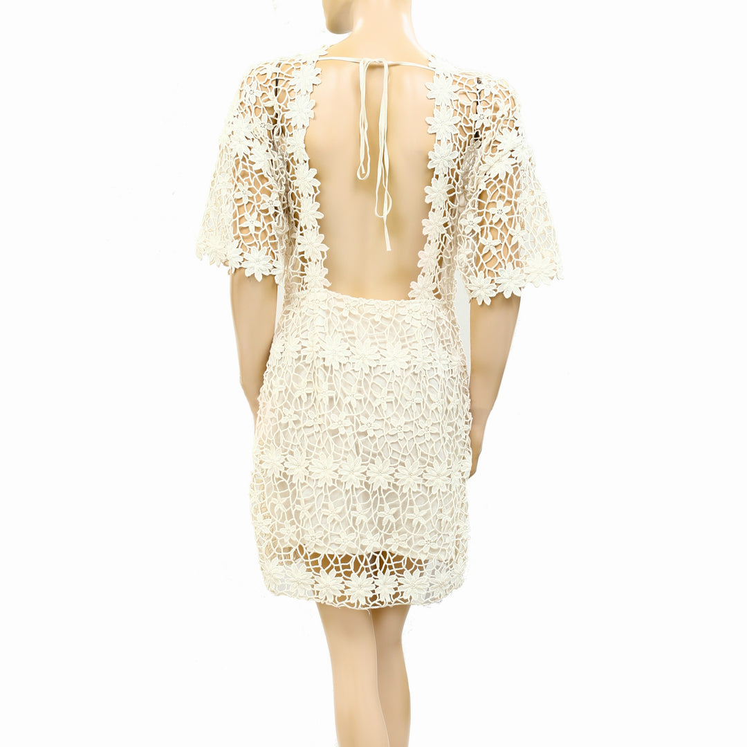 Ulla Johnson Floral Crochet Mini Dress