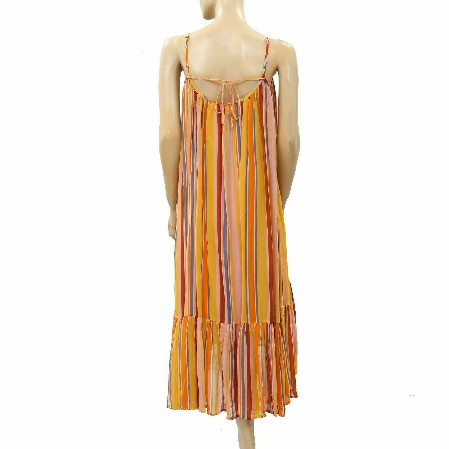 Allsaints Paola Striped Slip Midi Dress