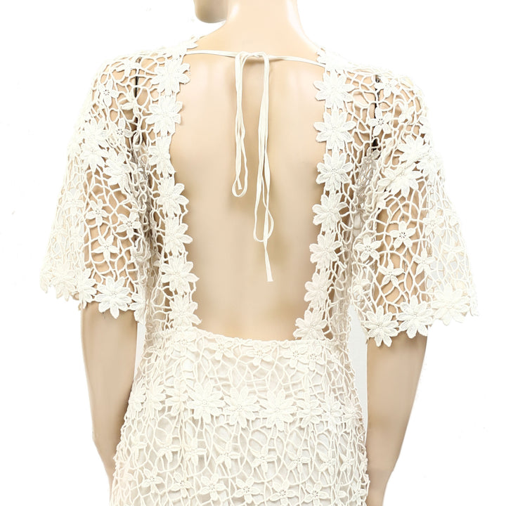 Ulla Johnson Floral Crochet Mini Dress