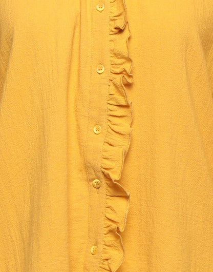 BA&amp;SH 赭色纯色系扣衬衫衬衫上衣