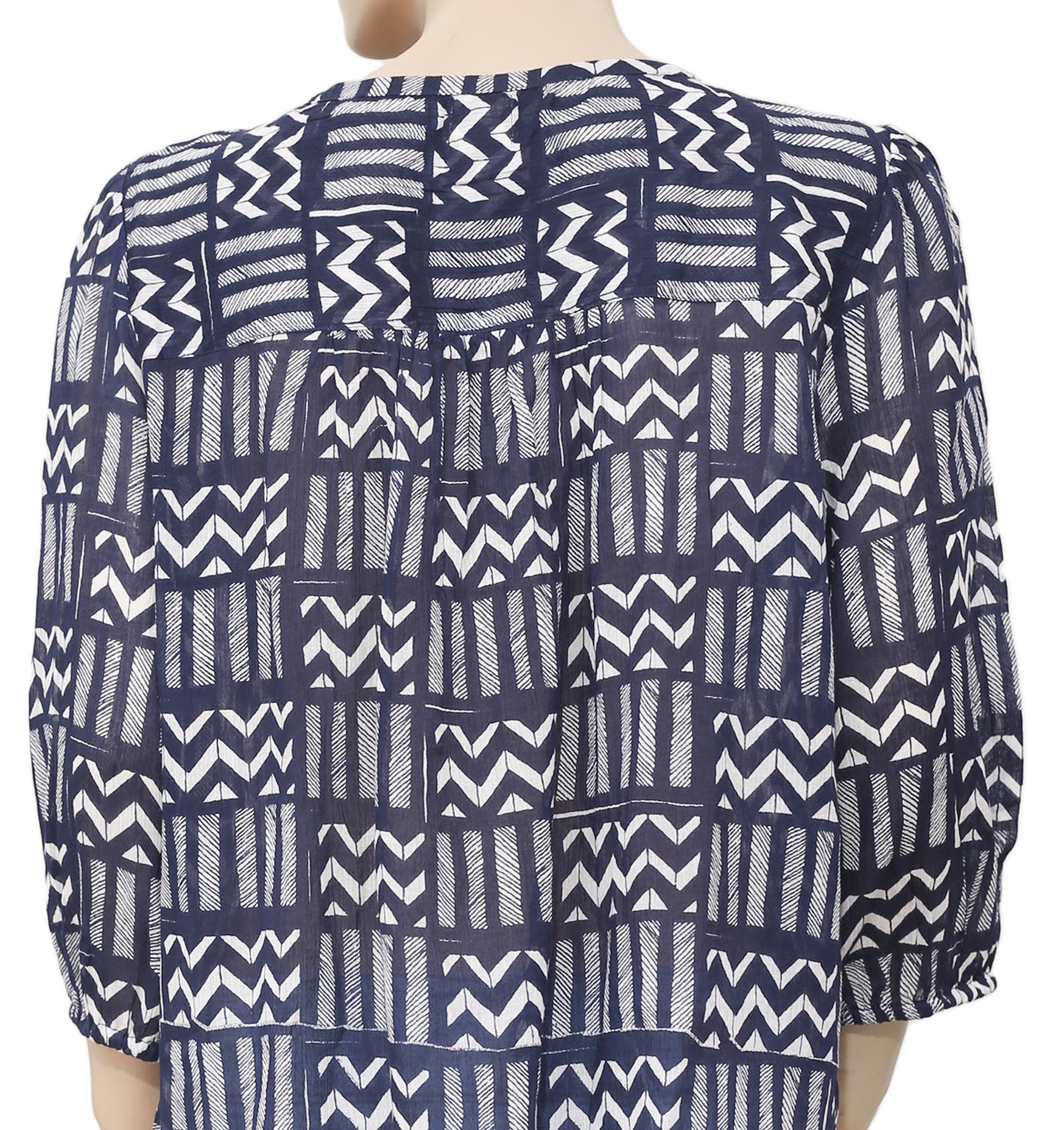 Lucky Brand Printed Buttondown Blouse Top