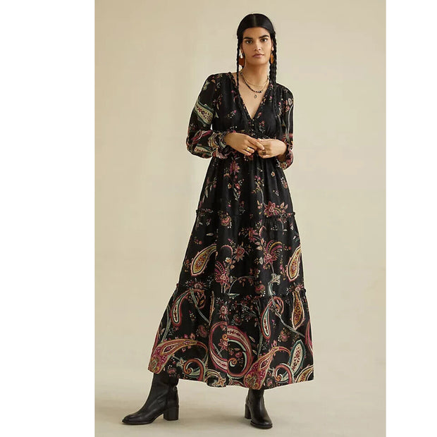 Anthropologie Paisley Maxi Long Dress