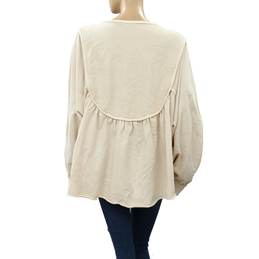 Free People About A Girl Pullover Sweatshirt Top