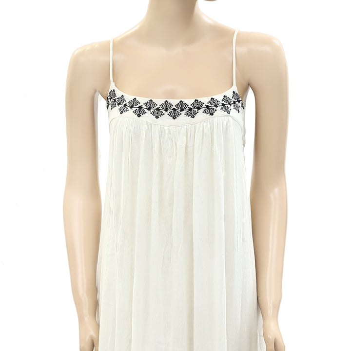 Denim & Supply Ralph Lauren Embroidered Ivory Maxi Dress