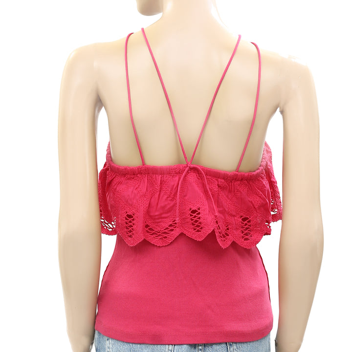 Anthropologie Ruffled Halter Tank Blouse Top