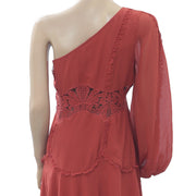 ASOS DESIGN One Shoulder Lace Soft Maxi Dress