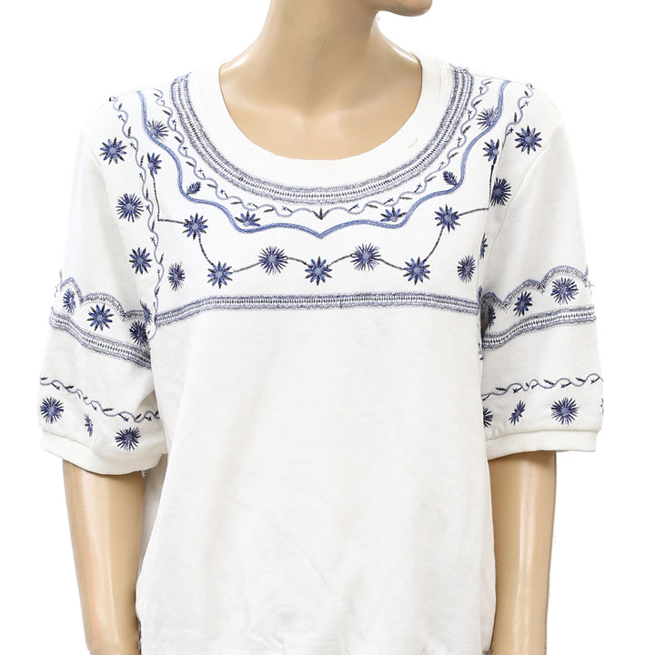 Daily Practice by Anthropologie Lou Embroidered Lounge Top