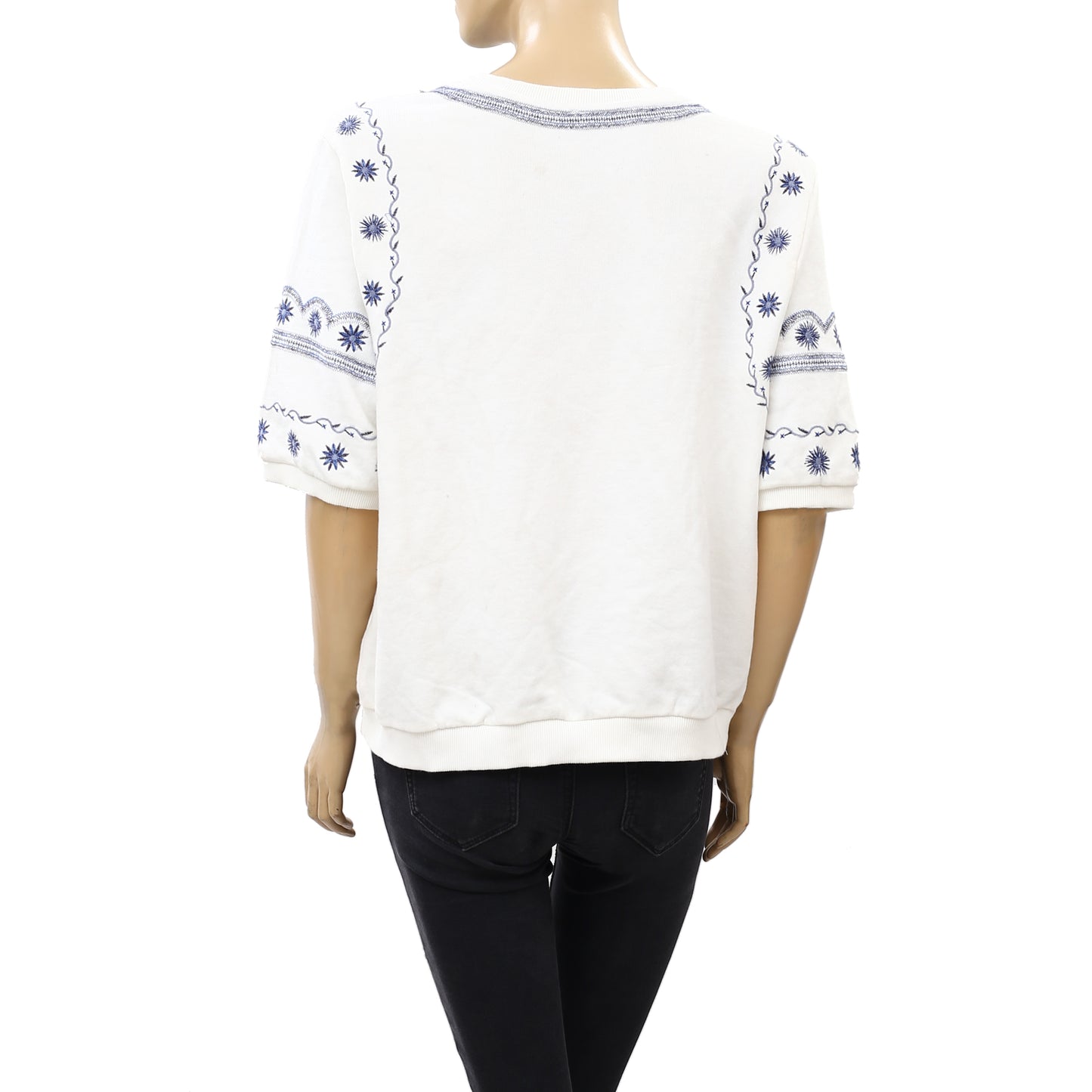 Daily Practice by Anthropologie Lou Embroidered Lounge Top