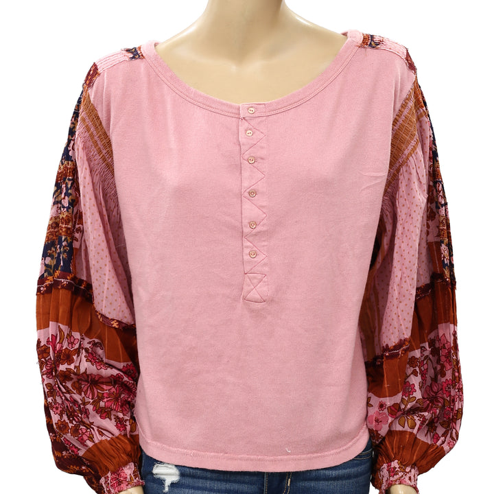 Free People Light Magic Henley Blouse Top