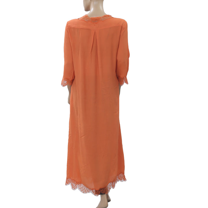 By Sophie Paris Sandra Lace Orange Coverup Maxi Top