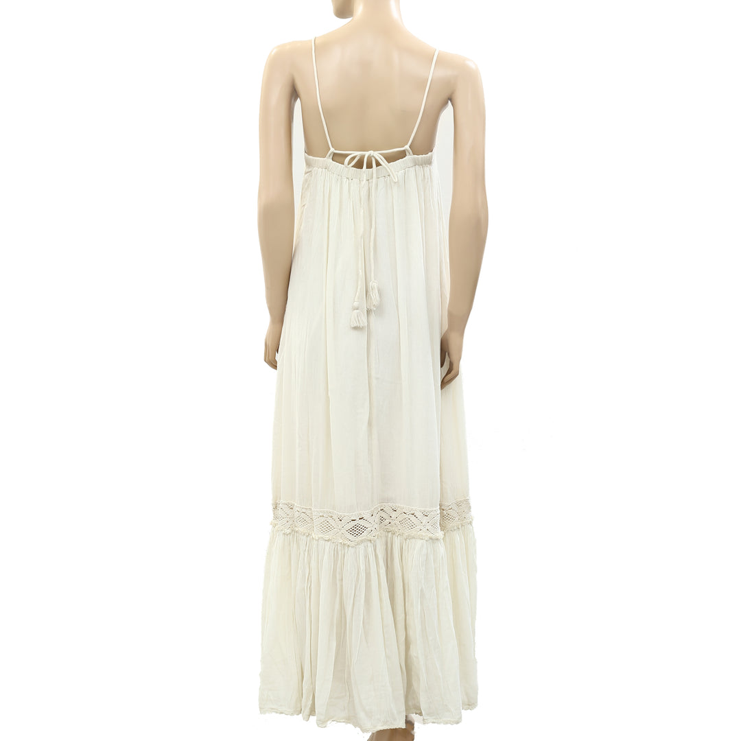 Denim & Supply Ralph Lauren Embroidered Ivory Maxi Dress