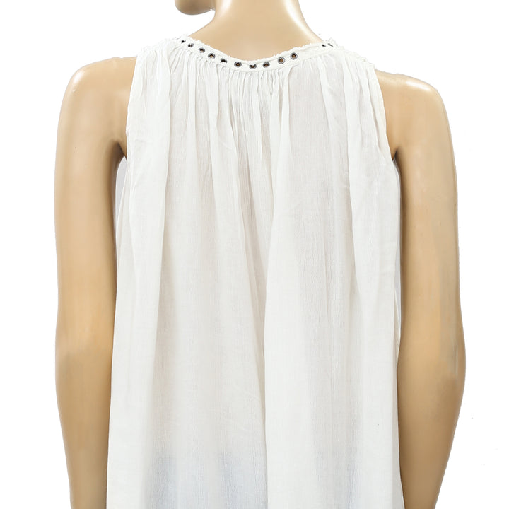 Denim & Supply Ralph Lauren Studded Ivory Blouse Top S