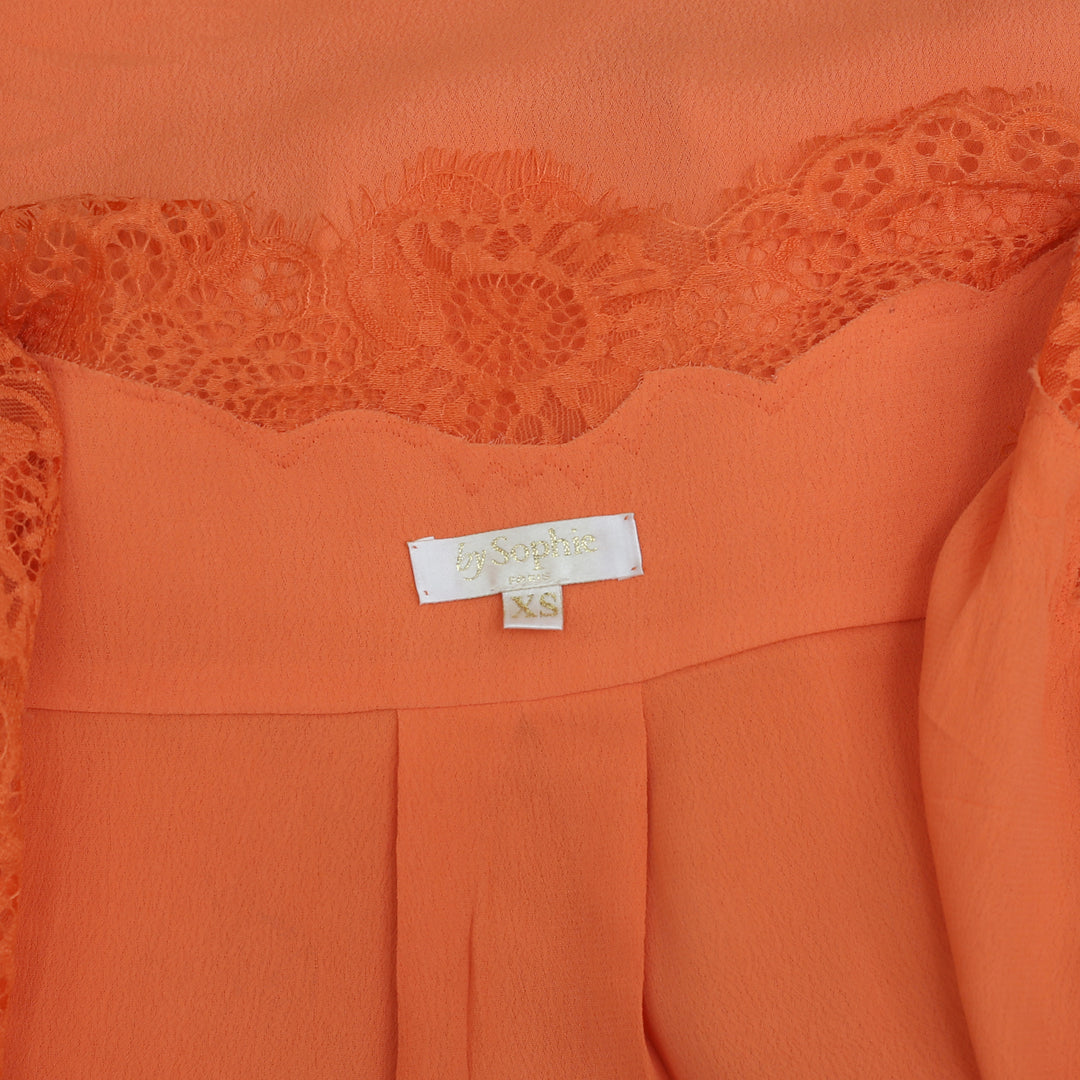 By Sophie Paris Sandra Lace Orange Coverup Maxi Top