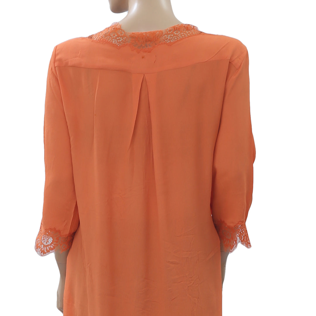 By Sophie Paris Sandra Lace Orange Coverup Maxi Top