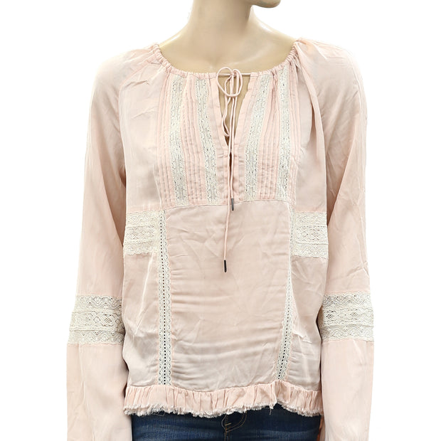 Odd Molly Anthropologie Lace High Low Tunic Top L-3